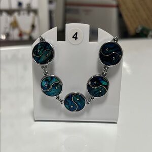 Elegant Silver and Blue Bracelet